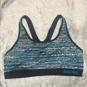 Nike Pro Women's Sports Bra - Black and Blue